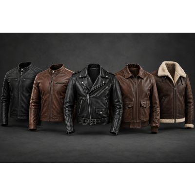 Halloween leather jacket outfits showing classic biker, gothic, and rockstar styles for urban riders