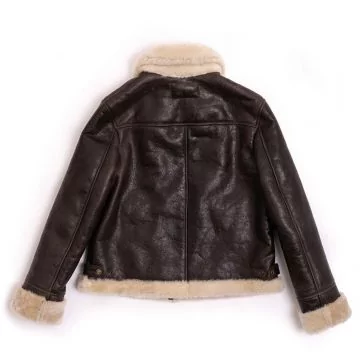 Shearling Jacket Aviator Women Brown