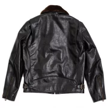 Espresso Fur Collar Active Leather Jacket