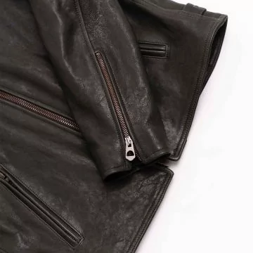 Retro Cafe Racer Leather Jacket cuff