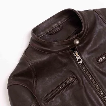 brown racer leather jacket