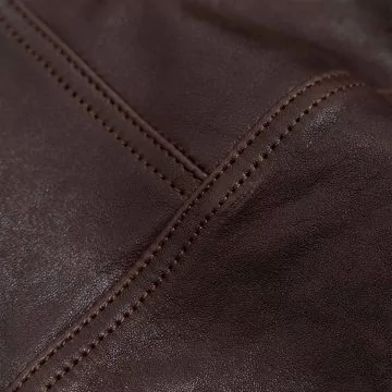 Leather Cafe Racer Jacket Womens Brown
