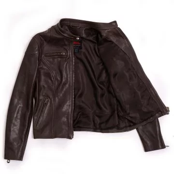 brown racer leather jacket