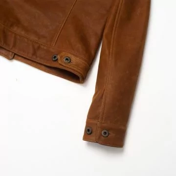 Womens Western Leather Jacket cuff