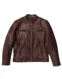 Brown Cafe Racer Leather Jacket