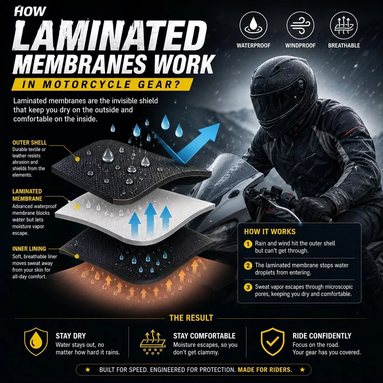 How Laminated Membranes Work in Motorcycle Gear